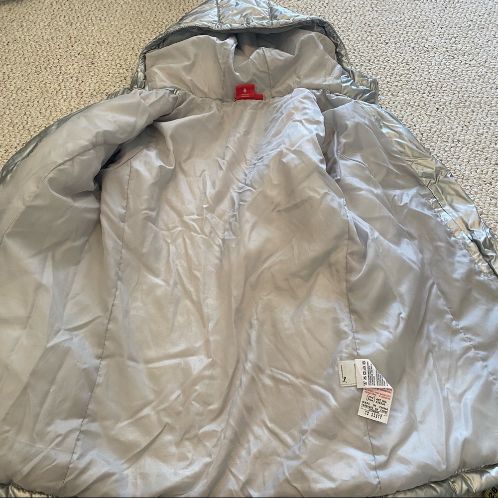 Puma Hooded Puffer Jacket Size Medium Silver - Picture 6 of 16